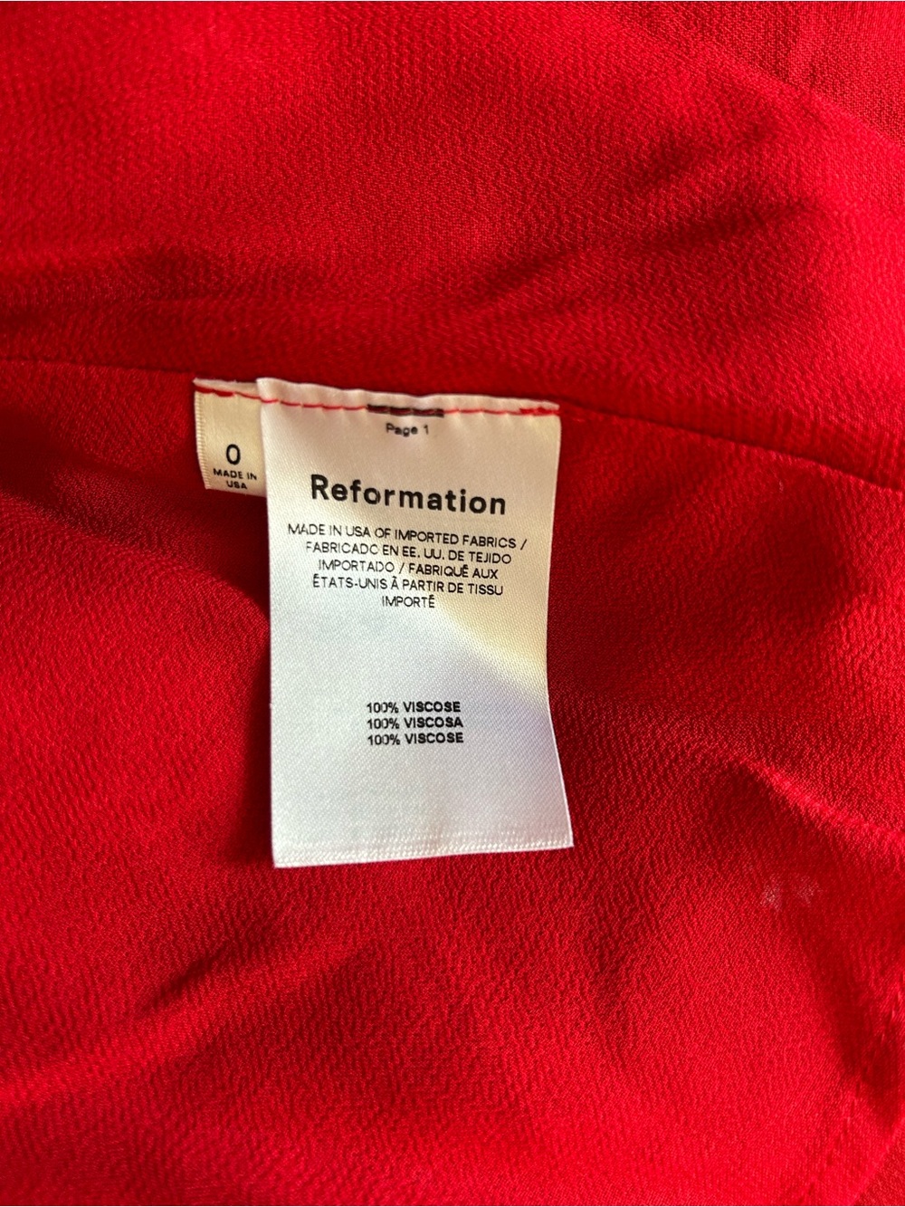 Reformation Red Floral Mini Dress Size 0 Puff Sleeve Open Back Tie Dress - Picture 8 of 10
